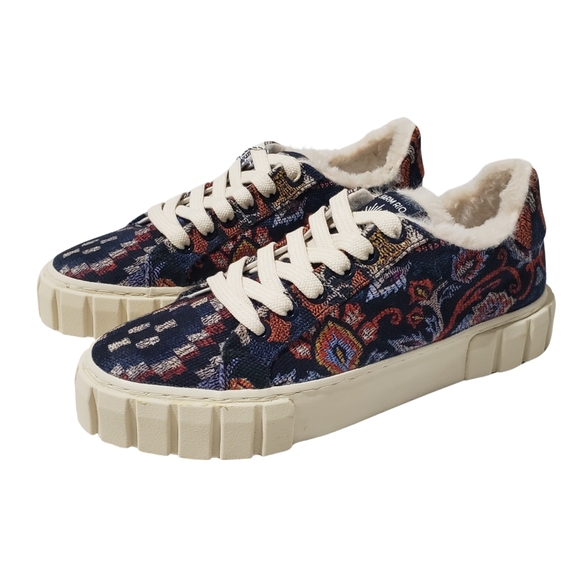 FARM RIO Ainika Tapestry Platform Sneakers Women 7.5 Blue Boho NWT - Picture 6 of 15